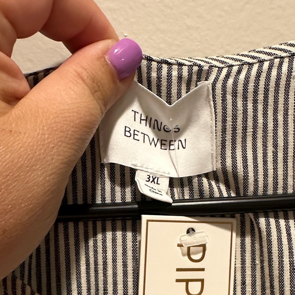 btween Black and White Striped Top - XXXL